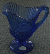 Nice Cobalt Blue Glass Footed Cream Pitcher, Avon Design, Fostoria, VGC - PRETTY - £23.35 GBP