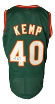 Shawn Kemp Seattle Firmado Verde Camiseta de Baloncesto Bas - £93.03 GBP