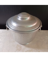 Vintage Ice Bucket Silver Hammered Aluminum Insulated Lidded - $147.31 MXN
