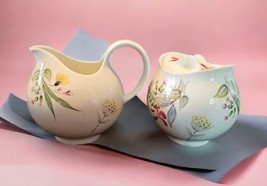 Eva Zeisel Hallcraft Bouquet Creamer and Sugar Bowl with Lid by HALL China Co B - £47.58 GBP