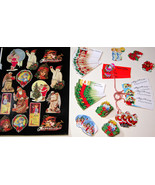 Christmas Ephemera, 1950&#39;s,60&#39;s,70&#39;s,Wrap,Tags, Stickers,Poinsettias,Ang... - £6.68 GBP