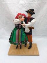 Vintage Polish Handmade Folk Art Dancing Couple Doll Figurines 8&quot; - $29.69