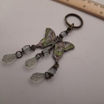 Green, purple, bronze tone butterfly keychain - $12.32 CAD