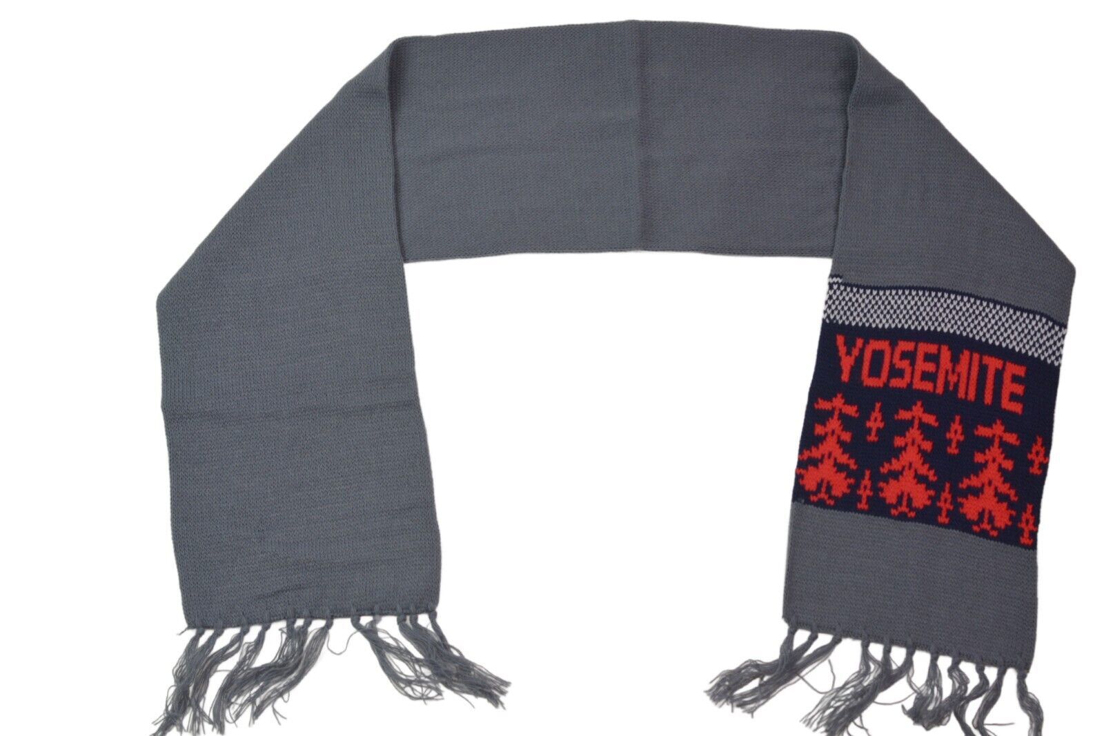 Yosemite National Park Gray Knit Winter Scarf