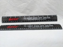 Lot Of (2) Vintage Dare Drug Abuse Resistance Education 12&quot; Rulers - £25.24 GBP