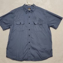 Ridgecut Toughwear Shirt Mens XL Blue Cotton Short Sleeve Button-Down - £11.12 GBP