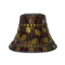 Yankee Candle J/S Mosaic Leaves P4 Stained Glass Candle Topper Shade - $29.70