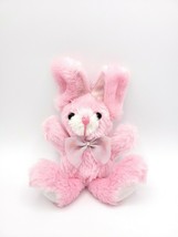 Dan Dee 7&quot; - 12&quot; Pink Bunny Rabbit Plush w Folding Clasping Ears - £6.27 GBP
