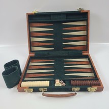 Vintage Vinyl And Felt Cased Backgammon Setter White And Brown Chips See Pics - £40.45 GBP