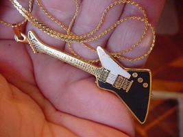 (M-307-D) Red Black Blue Or White Gibson Explorer Electric Guitar Necklace - £19.15 GBP