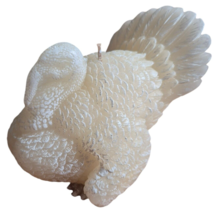 John Derian Target Fall Turkey Shaped Candle Thanksgiving Elegant White Shimmer - £18.53 GBP