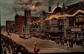 Chicago IL-Illinois, The Coliseum At Night, Antique, Vintage 1914 Postcard bk67 - £4.78 GBP