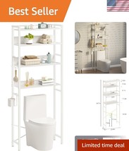 Elegant 4-Tier Bathroom Storage Solution - Fits Most Toilets, White Finish - €75,07 EUR