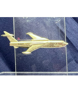 Vtg Navy P6M Hickok USA Military Airplane Plane Tie Bar Clasp Lapel Jewelry - £23.87 GBP