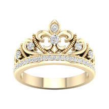 Authenticity Guarantee 
10K Yellow Gold 1/3ct TDW Diamond Crown Ring - £552.69 GBP