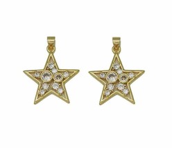 Large CZ Five Point Star Charm, Sku#JL114 - $3.99