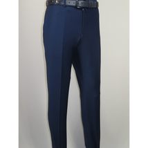 Men's MONO Turkey Slacks 100% Wool Plain Front Slim Fit 2502-04 Royal Blue image 7