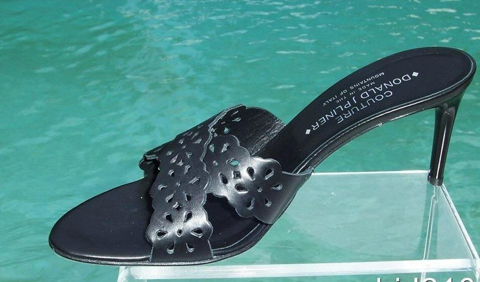 Donald Pliner Couture Nappa  Leather Shoe New 9.5 10 Criss Cross Slide $235 NIB