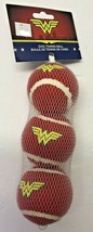 Wonder Woman Dog Tennis Balls Squeeky Set Of 3 Pet Toy - £11.68 GBP
