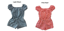 GAP KIDS Short Sleeve Romper Light Wash or Pink Reef Girls Sz 8-10/12 NWT - $17.80