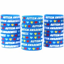 100 Autism Awareness Silicone Wristbands - Pick Sizes 7&quot; Child, 8&quot; Adult... - £30.75 GBP