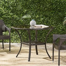 Selander Multibrown Wicker Glass Table - £339.19 GBP