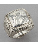 Retired Silpada Sterling Square Hammered Dome Ring Braid Design R1646 Si... - £31.44 GBP