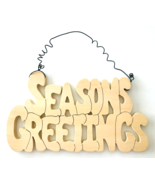 Wood &amp; Wire Door Hanger Ready to Paint Seasons Greetings Christmas Holid... - £9.90 GBP