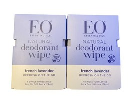 Eo Deodorant Wipe French Lavender Refresh On The Go 2 Boxes(12 Towelettes Total) - £7.96 GBP