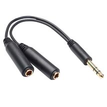 Stereo 6.35mm Extension Audio Cable 1 Male to 2 Female Headphone Headset... - $7.93