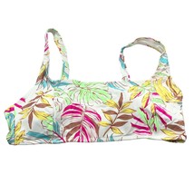 No Boundaries Bikini Top Square Neck Tropical Floral Removable Cups White XL - £3.98 GBP