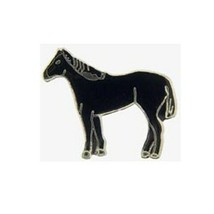 Black Quarter Horse Lapel Pin Badge 3/4 Inch - £4.50 GBP