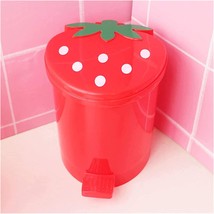 Strawberry Bathroom Mini Trash Can Kawaii Trash Can Plastic Cute Trash Can Garba - £23.18 GBP