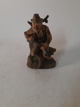 Vintage Ceramic Figure of Hunter with Gun Sitting on a Stump, Austrian/German - £14.05 GBP