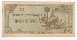 Burma, Half Rupee, 1942, The Japanese Government - WWII, P13, XF - $13.01