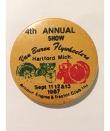 1987 Van Burden Flywheelers Pin back Button Tractor Pin Hartford Michigan - $5.69