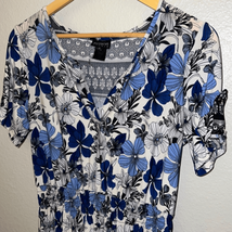 Enfocus Studio Blue and Cream Floral Dress size 6 - £10.96 GBP