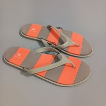 Women&#39;s Tek Gear Flip Flops Thong Sz L (9-10) Orange/Tan Beach Pool Side... - $181.86 MXN