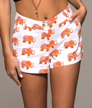 Macbeth White &amp; Orange Elephant Shorts Size XS - £20.23 GBP