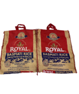 Royal Basmati Rice Burlap Tote Bags Set Lot 2 Zip Top Vintage Handle 25 ... - $37.97 CAD