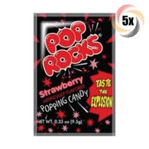 5x Packs Pop Rocks Strawberry Flavor Popping Candy .33oz ( Fast Free Shipping ) - £8.19 GBP