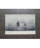 Sailboats Ocean Postcard A Moonlight Sail Postmarked 1907 Ocean Grove NJ... - £13.15 GBP
