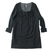 NWT kate spade Chantal in Black Sheer Chiffon Sleeve Ponte Shift Dress M - £56.80 GBP