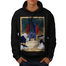 Wellcoda Rocket Galaxy Geek Mens Hoodie, Explore Casual Hooded Sweatshirt - £25.37 GBP+