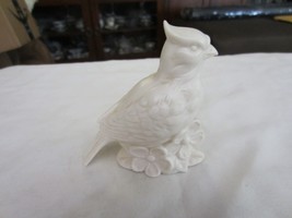 Vintage Schmid Bros White Porcelain Ceramic Bird Floral Figurine - $19.79