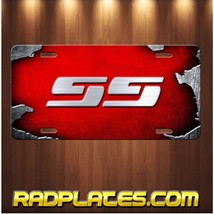 CHEVY SS Inspired Art on SILVER and RED Aluminum Vanity license plate Tag - £15.88 GBP
