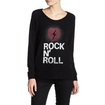 Chaser Rock n&#39; Roll Soft Back Draped Heart Lightning Sweatshirt ( XS )  - $71.02
