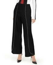 INC International Concepts Pants Small Studded Wide Leg Black Stretch Tr... - £18.73 GBP