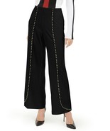 INC International Concepts Pants Small Studded Wide Leg Black Stretch Tr... - $470.22 MXN