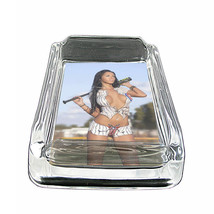 Louisiana Pin Up Girls D5 Glass Square Ashtray 4&quot; x 3&quot; Smoking Cigarette Bar - £38.18 GBP